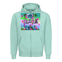 Seafoam aloha stitch Zipper Hoodie - AdoDesignShop