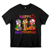 Black happy hallothanksmas coffee cups Heavy Core Tee - texasbilliewilder