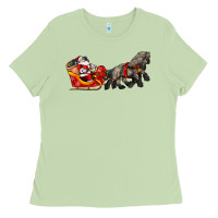 Matcha santa riding his sleigh with gifts Ladies Tee - CowGirlArtShop