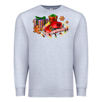 Heather Grey cowgirl hat with gifts and cookies Premium Sweatshirt - AdoDesignShop