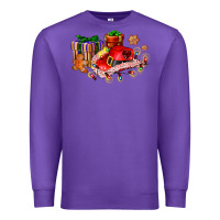 Purple cowgirl hat with gifts and cookies Premium Sweatshirt - AdoDesignShop