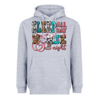 Heather Grey sleep all day nurse all night Heavyweight Hoodie - AdoDesignShop