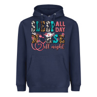 Navy sleep all day nurse all night Heavyweight Hoodie - AdoDesignShop