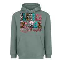 Sage sleep all day nurse all night Heavyweight Hoodie - AdoDesignShop