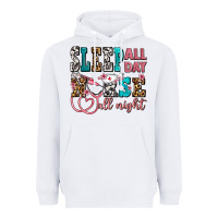 White sleep all day nurse all night Heavyweight Hoodie - AdoDesignShop