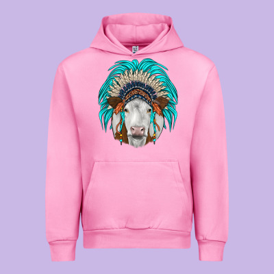 Simmental Indian Headdress Urban Hoodie Designed By Jahusdesignshop
