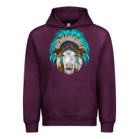 Mauve Wine simmental indian headdress Urban Hoodie - JahusDesignShop