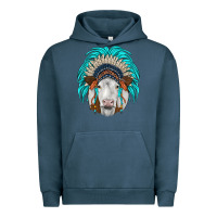 Pigment Midnight Navy simmental indian headdress Urban Hoodie - JahusDesignShop