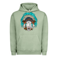 Pigment Oil Green simmental indian headdress Urban Hoodie - JahusDesignShop