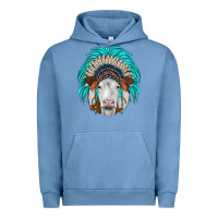 Pigment Pebble Blue simmental indian headdress Urban Hoodie - JahusDesignShop
