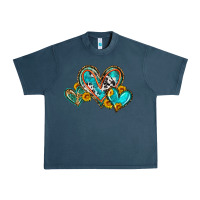 Midnight Navy western leopard turquoise cowhide hearts olivia Urban Heavy Tee - OliviaCreatesArt