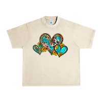 Sandshell western leopard turquoise cowhide hearts olivia Urban Heavy Tee - OliviaCreatesArt