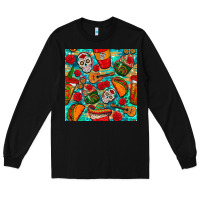 Black hispanic heritage month coffee cups and taco with glitter and leopard  Long Sleeve Tee - BundleAndBundleShop