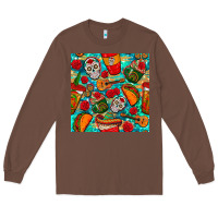 Chestnut hispanic heritage month coffee cups and taco with glitter and leopard  Long Sleeve Tee - BundleAndBundleShop