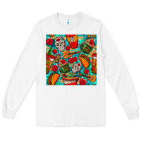White hispanic heritage month coffee cups and taco with glitter and leopard  Long Sleeve Tee - BundleAndBundleShop