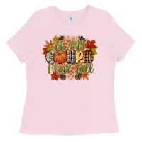 Bubblegum Pink oh my gourd i love fall Ladies Tee - CowGirlArtShop