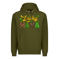 Army Green lucky mama st patricks day Premium Hoodie - Jasminsmagicworld