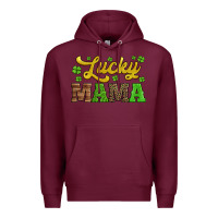 Burgundy lucky mama st patricks day Premium Hoodie - Jasminsmagicworld
