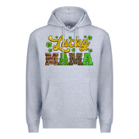 Heather Grey lucky mama st patricks day Premium Hoodie - Jasminsmagicworld