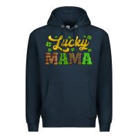 Navy lucky mama st patricks day Premium Hoodie - Jasminsmagicworld