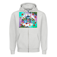 Dove Grey ohana stitch Zipper Hoodie - AdoDesignShop