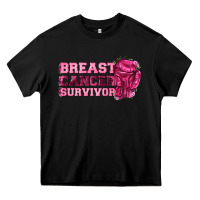 Black Breast Cancer Survivor Heavy Core Tee - texasbilliewilder