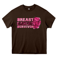 Chocolate Brown Breast Cancer Survivor Heavy Core Tee - texasbilliewilder