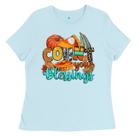 Baby Blue count your blessings Ladies Tee - CowGirlArtShop