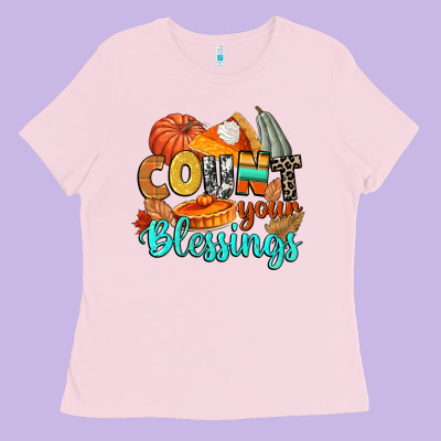 Count Your Blessings Ladies Tee Designed By Cowgirlartshop