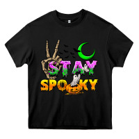 Black Stay spooky Heavy Core Tee - NancyCooperArtShop