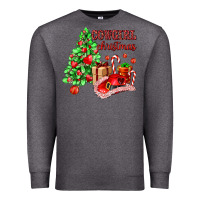 Charcoal Heather Cowgirl Christmas Premium Sweatshirt - AdoDesignShop