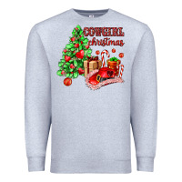 Heather Grey Cowgirl Christmas Premium Sweatshirt - AdoDesignShop
