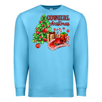 Ocean Blue Cowgirl Christmas Premium Sweatshirt - AdoDesignShop