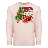 Pale Pink Cowgirl Christmas Premium Sweatshirt - AdoDesignShop