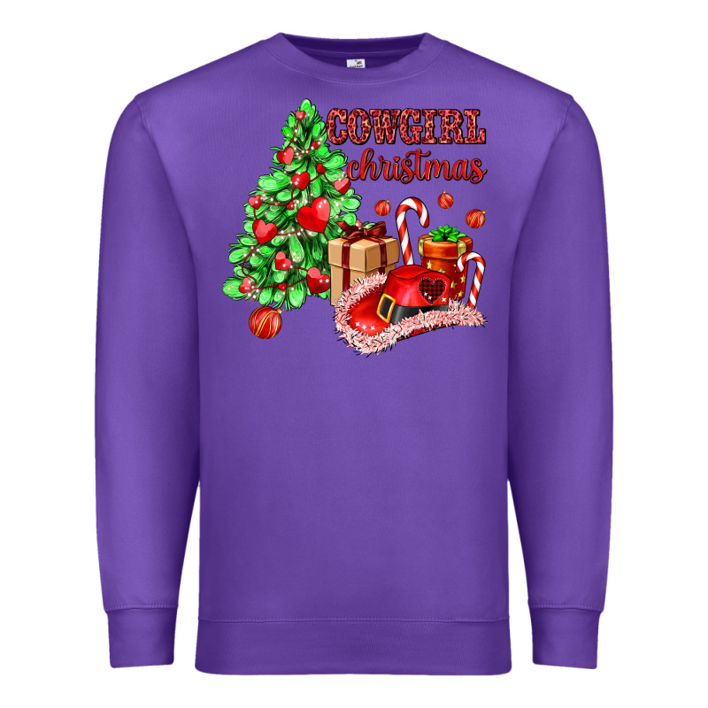 Cowgirl Christmas Premium Sweatshirt by AdoDesignShop | Teevron