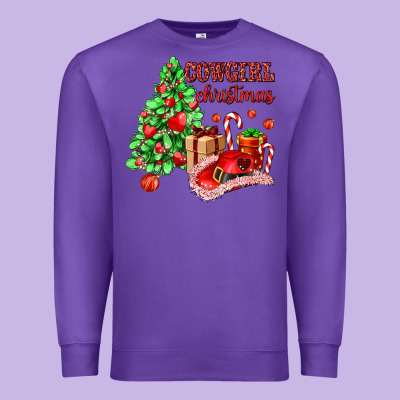 Cowgirl Christmas Premium Sweatshirt Designed By Adodesignshop