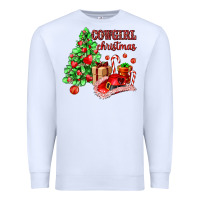 White Cowgirl Christmas Premium Sweatshirt - AdoDesignShop