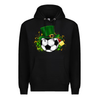Black Football Ball Premium Hoodie - CowhideDigitalArt