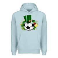 Blue Mist Football Ball Premium Hoodie - CowhideDigitalArt