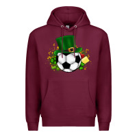 Burgundy Football Ball Premium Hoodie - CowhideDigitalArt