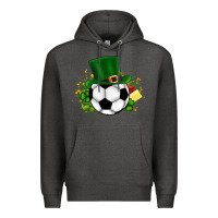 Charcoal Heather Football Ball Premium Hoodie - CowhideDigitalArt