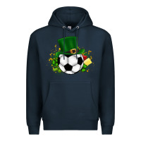 Navy Football Ball Premium Hoodie - CowhideDigitalArt