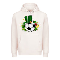 Pale Pink Football Ball Premium Hoodie - CowhideDigitalArt