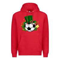 Red Football Ball Premium Hoodie - CowhideDigitalArt