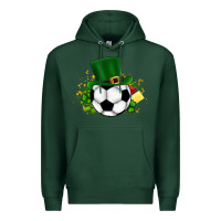 Sports Green Football Ball Premium Hoodie - CowhideDigitalArt
