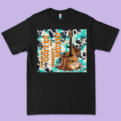 Fueled By Coffee And Country Music Premium Tee Designed By Tumblerdesignbyshophia