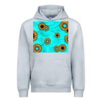 Heather Grey turquoise gemstone sunflower Urban Hoodie - JahusDesignShop