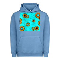 Pigment Pebble Blue turquoise gemstone sunflower Urban Hoodie - JahusDesignShop
