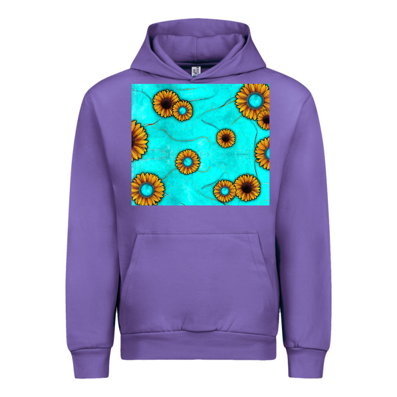 Turquoise Gemstone Sunflower Urban Hoodie by JahusDesignShop | Teevron