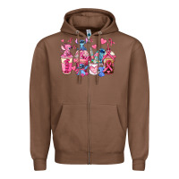 Chestnut breast cancer stitch coffee cups Zipper Hoodie - AdoDesignShop